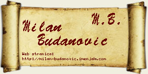 Milan Budanović vizit kartica
